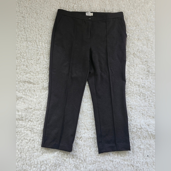 Laura Petites 16 Dark Brown Ankle Pants Classic Plus Size Career Office Workwear - Picture 2 of 13